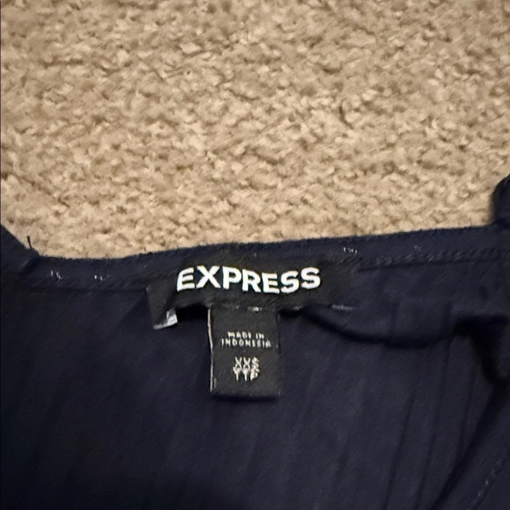 Express Dark Blue Pleated Knit Maxi Dress - Picture 5 of 6